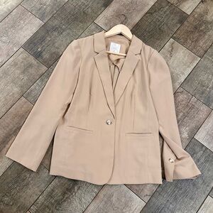 LC Lauren Conrad Beige Blazer Khaki Suit Jacket Professional Dress